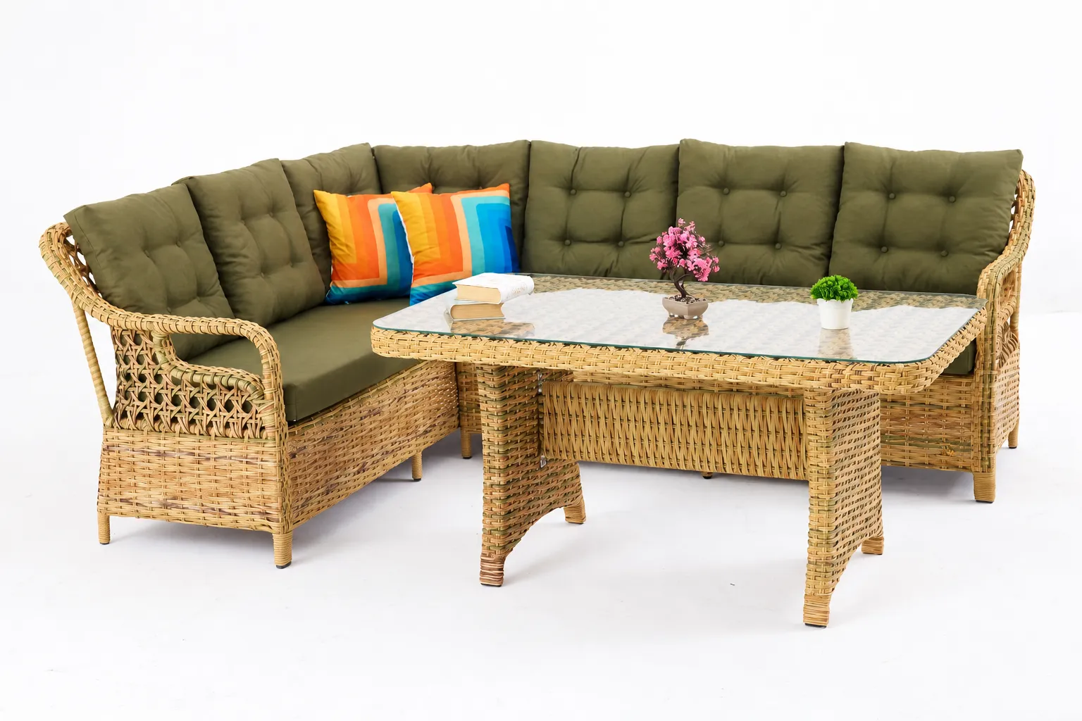 Köşe Rattan Görünümlü Oturma Grubu — ürün fotoğrafı 1